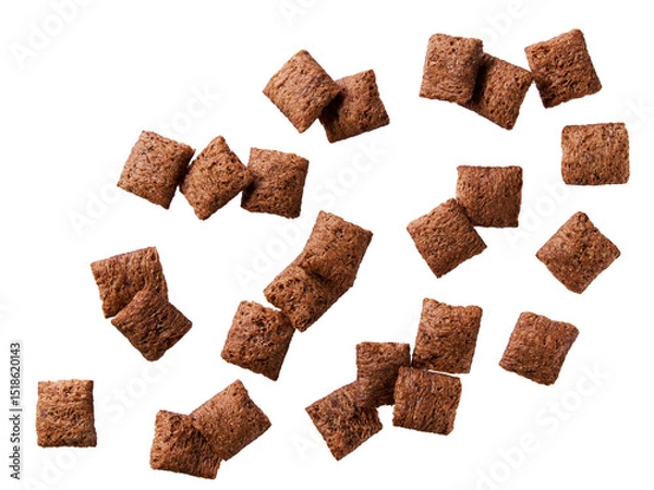 Fototapeta chocolate pillows isolated on white background top view.