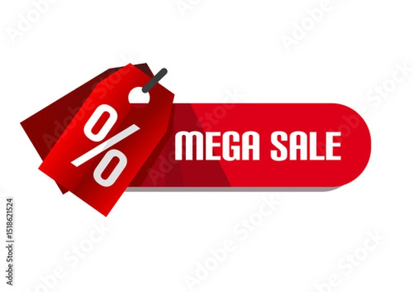 Obraz Mega sale – button, label, tag – vector illustration
