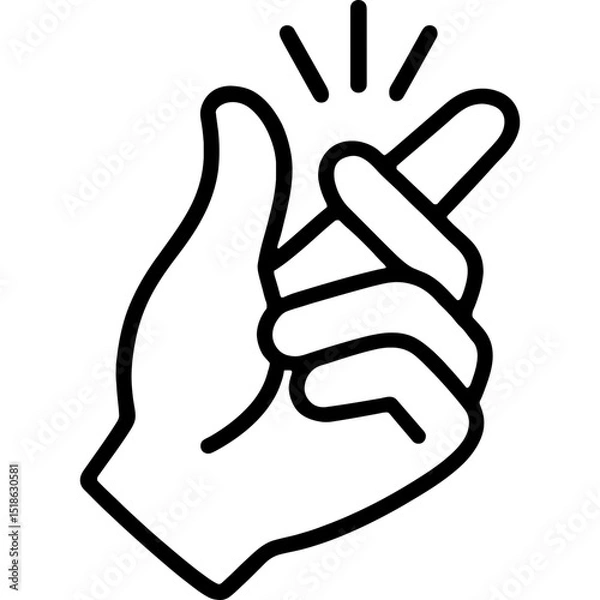 Fototapeta Vector icon of hand in snapping position