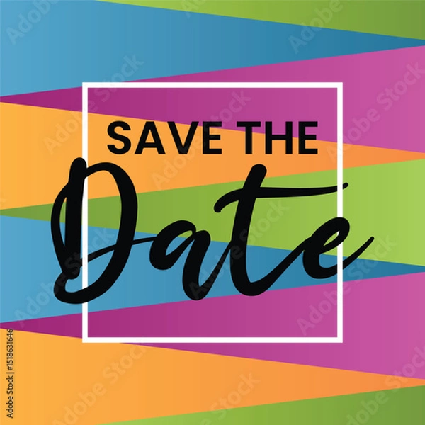 Obraz Save the date banner. Can be used for business, marketing and advertising. logo graphic design of event summit made for Technology and upcoming events.	