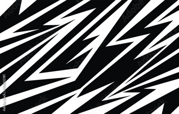 Obraz Abstract black and white background with various sharp, zigzag and lightning pattern