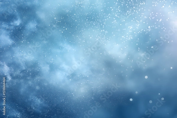 Fototapeta Deep Cool Blue Foggy Texture with Light Particles – Frozen Atmosphere
