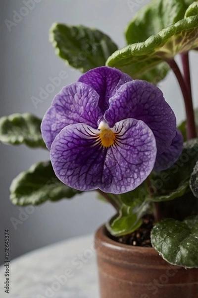 Obraz Saintpaulia, African violet, close-up, professional photo, stock photograph