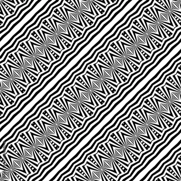 Fototapeta Design seamless monochrome geometric pattern
