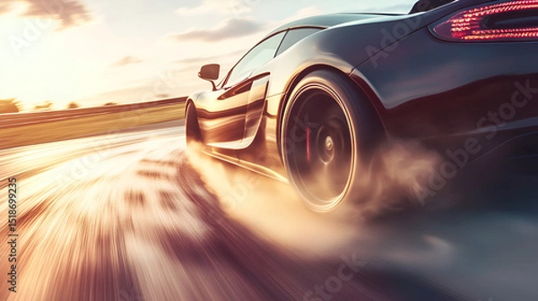 Fototapeta Car racing, speed, details of a racing car