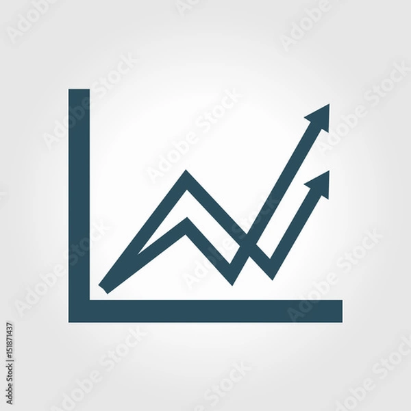 Obraz Business graph. Infographic. Chart icon. Growing graph simbol. Flat design style.