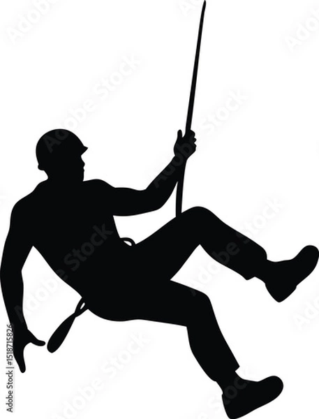 Obraz rappelling man vector silhouette 