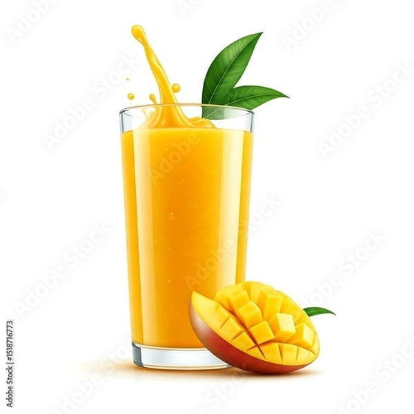Fototapeta 신선한 망고주스
