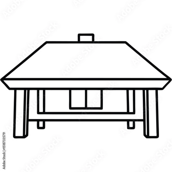 Obraz Illustration of a simple table isolated on transparent background