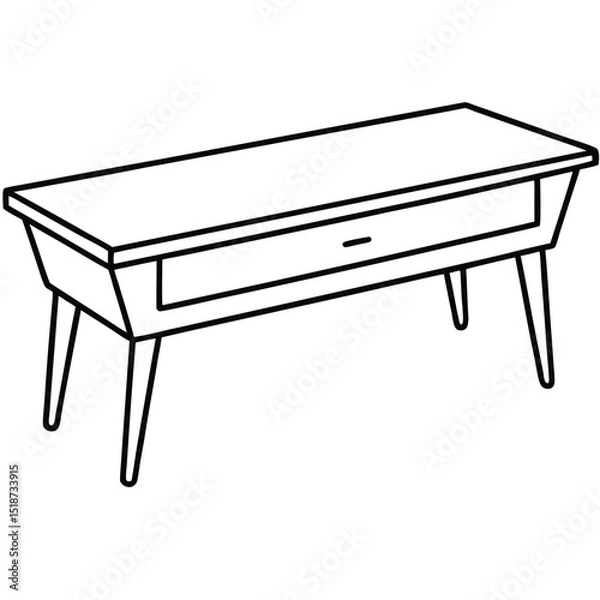 Obraz Illustration of a console table isolated on transparent background