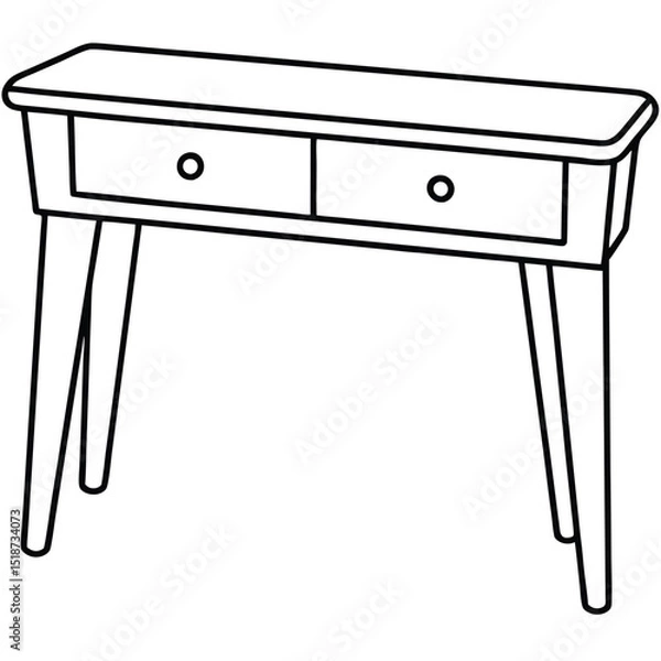 Obraz Illustration of a console table isolated on transparent background
