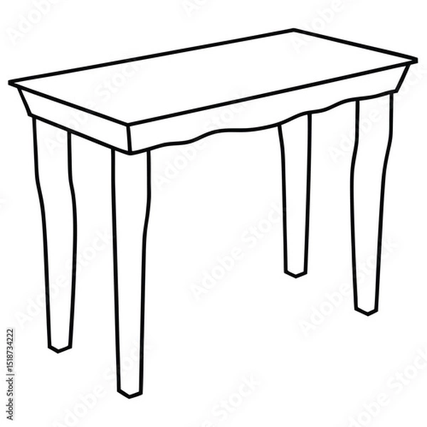 Obraz Illustration of a console table isolated on transparent background