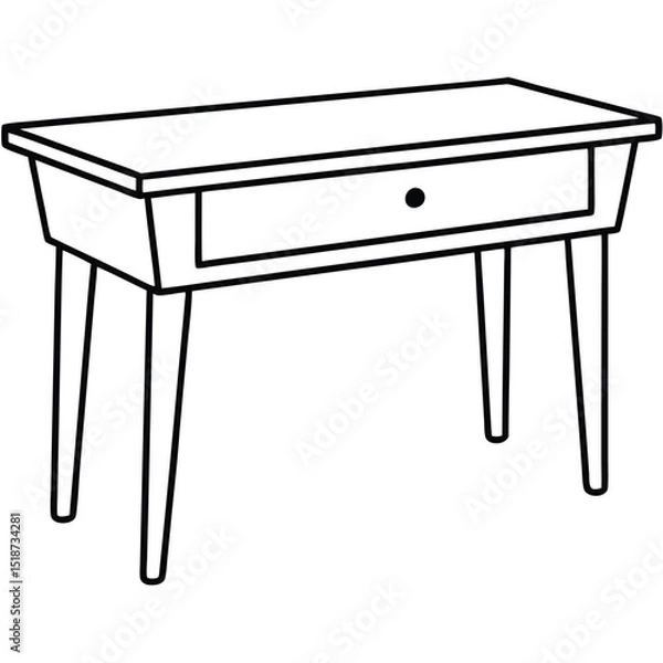 Obraz Illustration of a console table isolated on transparent background