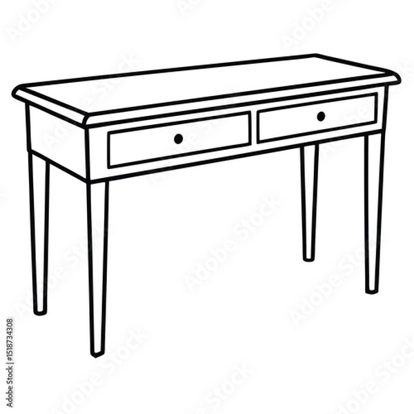 Obraz Illustration of a console table isolated on transparent background