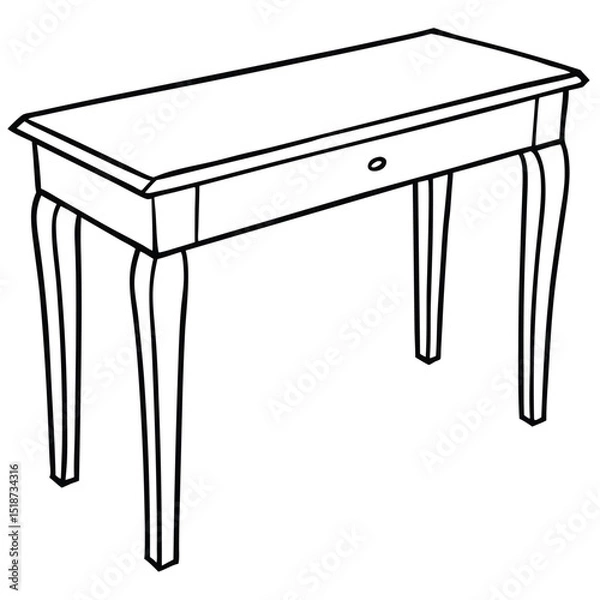 Obraz Illustration of a console table isolated on transparent background