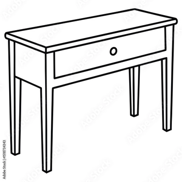 Obraz Illustration of a console table isolated on transparent background