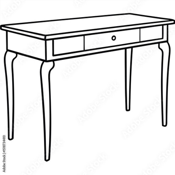 Obraz Illustration of a console table isolated on transparent background