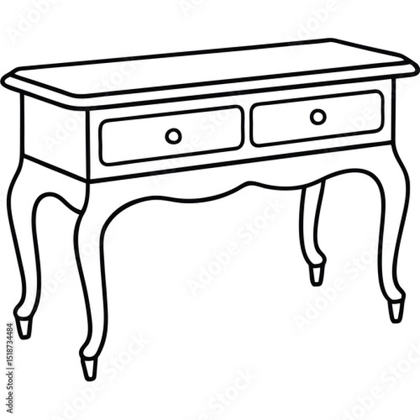 Obraz Illustration of a console table isolated on transparent background