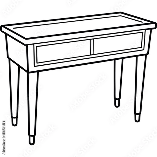 Obraz Illustration of a console table isolated on transparent background