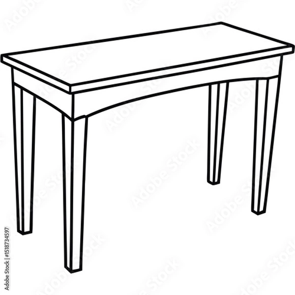 Obraz Illustration of a console table isolated on transparent background