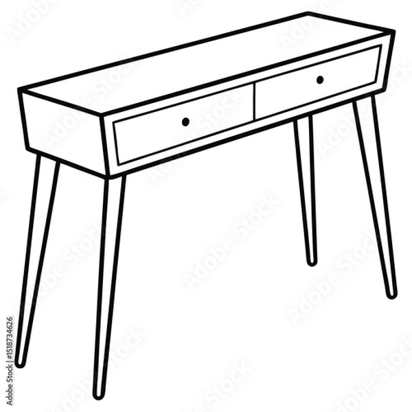 Obraz Illustration of a console table isolated on transparent background