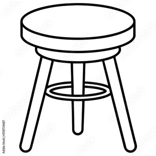 Obraz Illustration of a simple stool isolated on transparent background