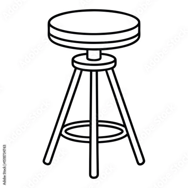 Obraz Illustration of a simple stool isolated on transparent background