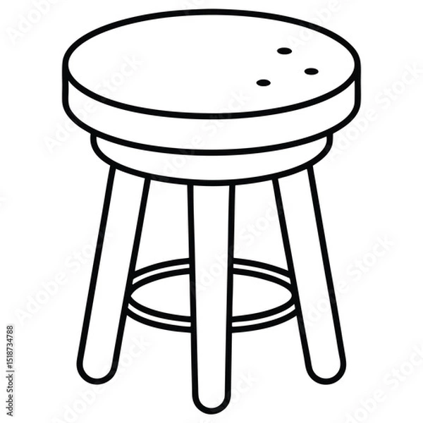 Obraz Illustration of a simple stool isolated on transparent background