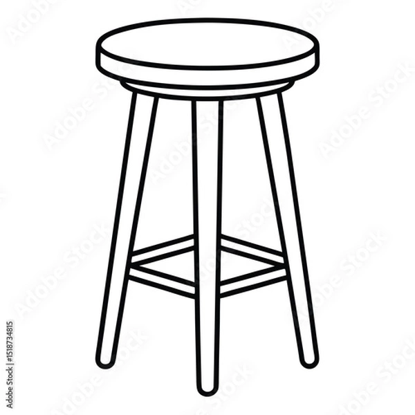 Obraz Illustration of a simple stool isolated on transparent background