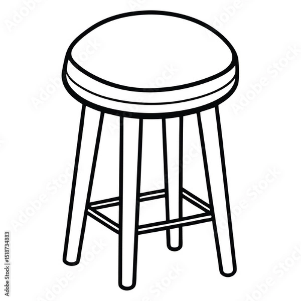 Obraz Illustration of a simple stool isolated on transparent background