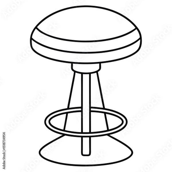 Obraz Illustration of a simple stool isolated on transparent background