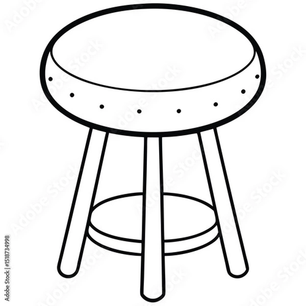 Obraz Illustration of a simple stool isolated on transparent background