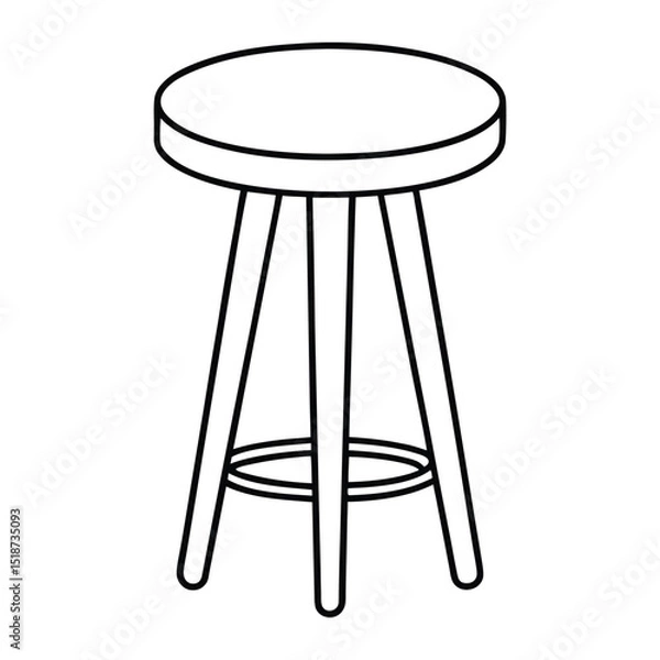 Obraz Illustration of a simple stool isolated on transparent background