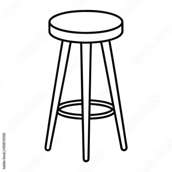 Obraz Illustration of a simple stool isolated on transparent background