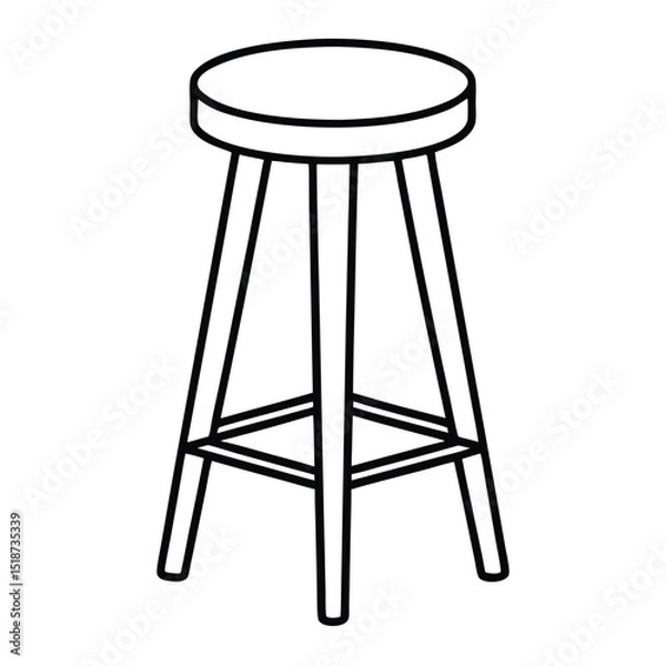 Obraz Illustration of a simple stool isolated on transparent background