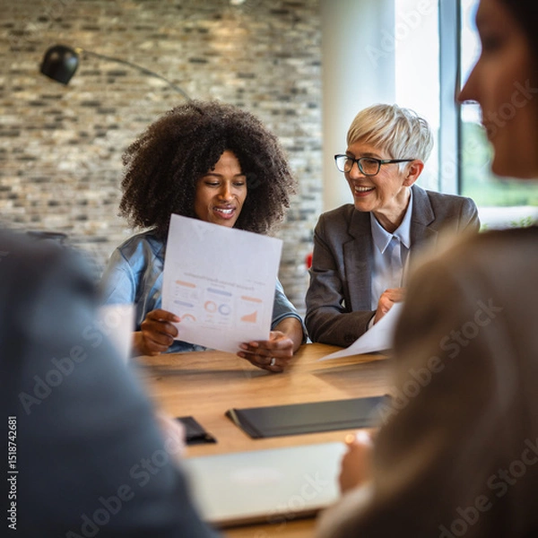 Obraz diverse multicultural businesswoman on the meeting in modern office