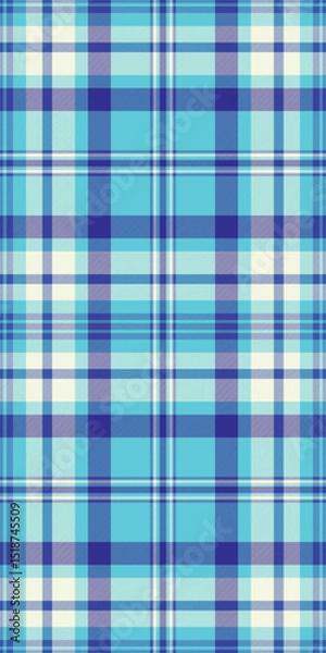 Fototapeta Celtic plaid pattern seamless, gorgeous check background fabric. Mosaic texture textile tartan vector in bright and beige colors.