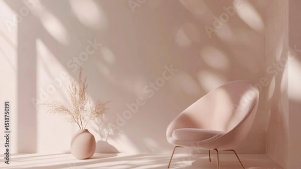 Fototapeta Soft, muted tones create a tranquil interior scene.
