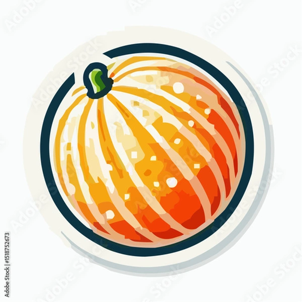 Obraz Healthy eating icon depicting an orange melon in a circular design  