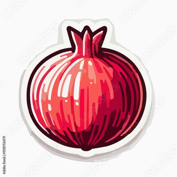 Obraz Red onion illustration in hand-drawn style for healthy eating icon  
