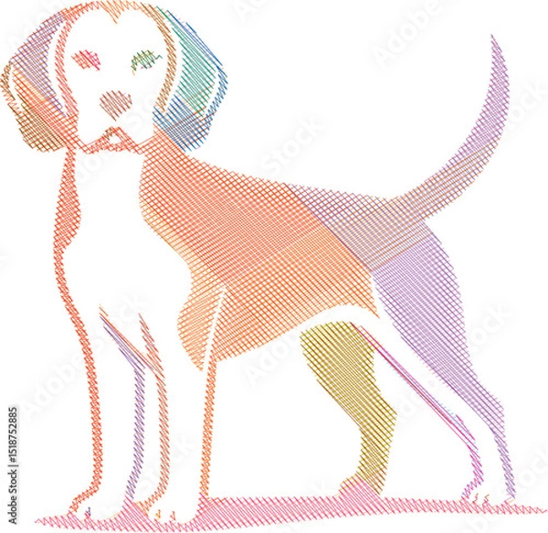 Obraz Beagle Dog in Stylized Line Art