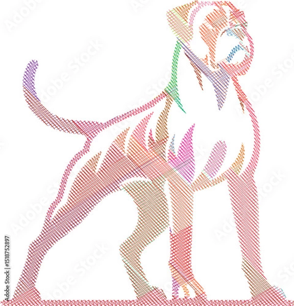 Obraz Elegant Boxer Dog Sketch in Stylized Design