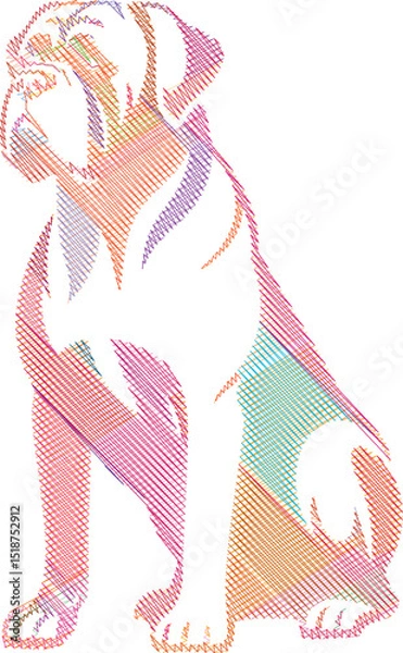 Obraz Elegant Bullmastiff dog Sketch in Stylized Design Illustration