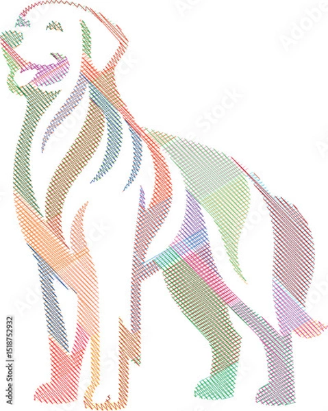Obraz Golden Retriever Dog Scribble Style Illustration