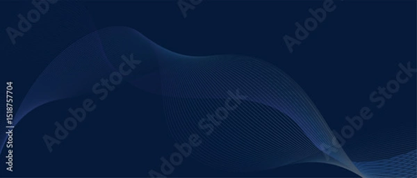 Fototapeta Abstract wave lines in color gradient on minimalist background. Futuristic and dynamic look, perfect for tech, digital, and modern design projects.