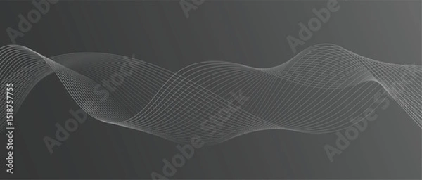 Fototapeta Abstract wave lines in color gradient on minimalist background. Futuristic and dynamic look, perfect for tech, digital, and modern design projects.