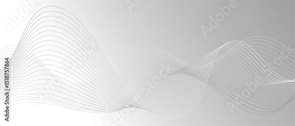 Fototapeta Abstract wave lines in color gradient on minimalist background. Futuristic and dynamic look, perfect for tech, digital, and modern design projects.