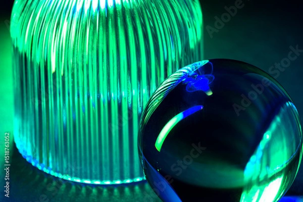 Obraz Elegant Glassworks Illuminated in Captivating Vibrant Tones