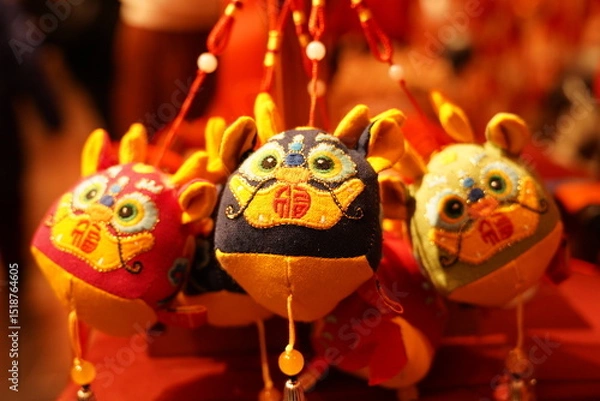 Obraz Chinese fabric tiger pendant