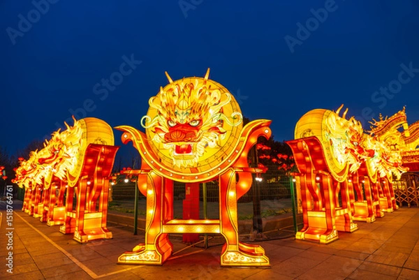 Obraz Chinese festive lantern at night